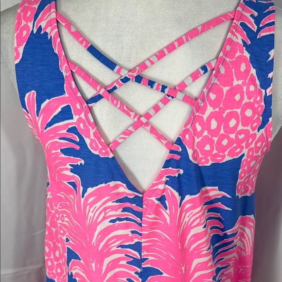 Lilly Pulitzer Pink and Blue Tropical Print Dress Size Small - Picture 6 of 8